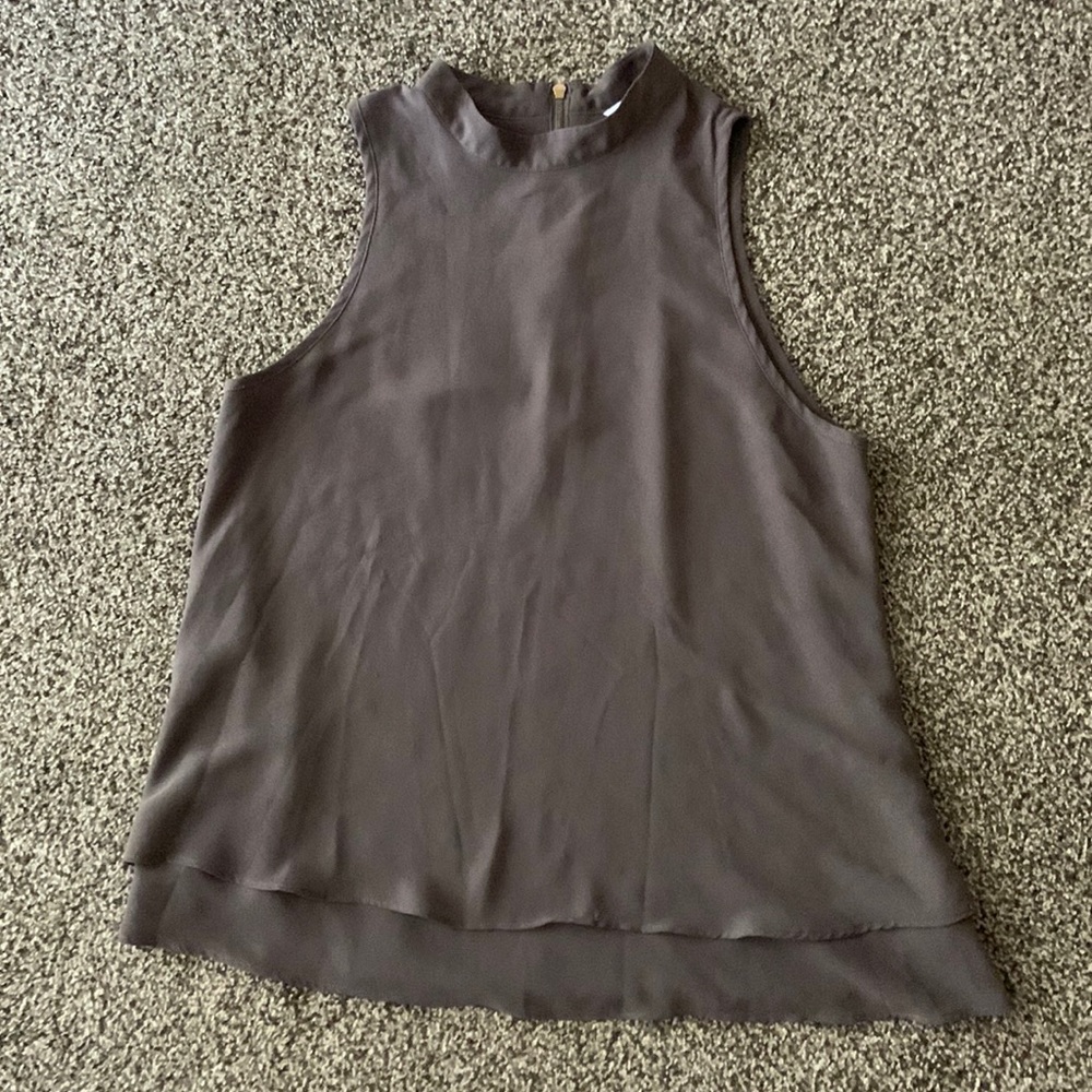High Neck Tank Top with zipper detail